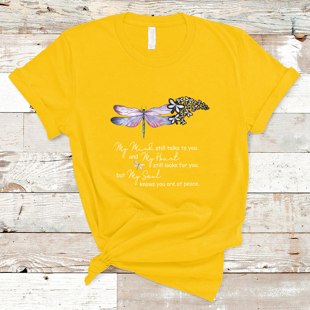 Dragonflies My Mind Talks To You My Heart Looks For You T Shirt - Wonder Print Shop