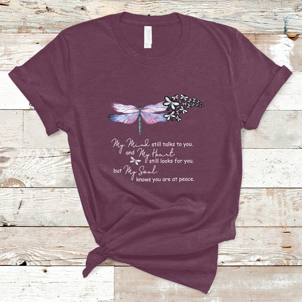 Dragonflies My Mind Talks To You My Heart Looks For You T Shirt - Wonder Print Shop