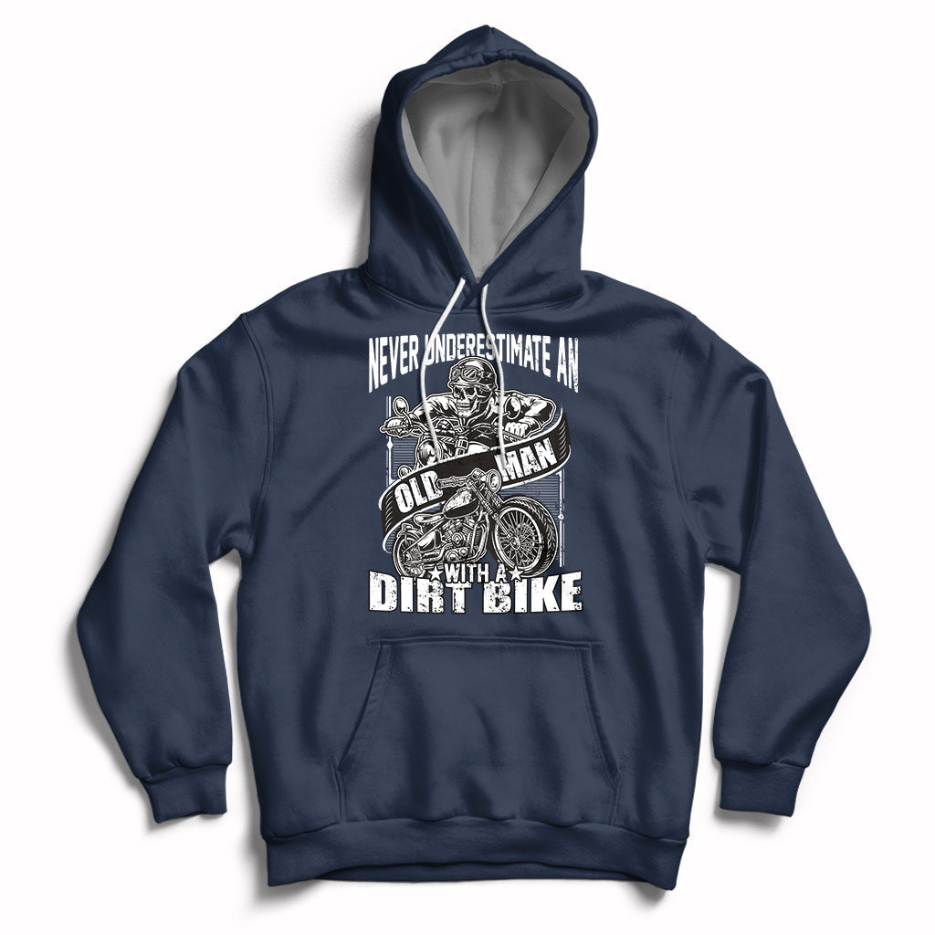Funny Never Underestimate An Old Man With A Dirt Bike Biker Hoodie - Wonder Print Shop
