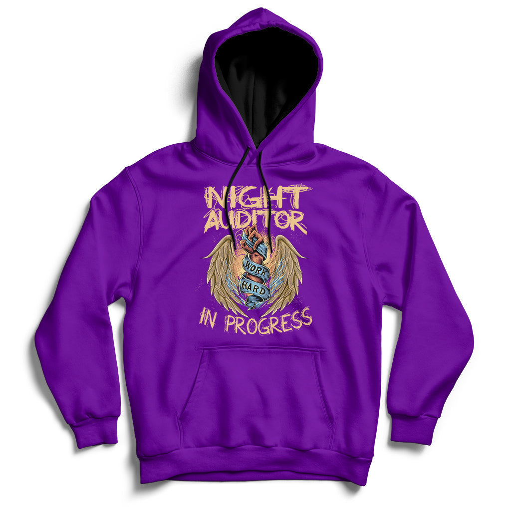 Night Auditor Work Hard In Progress Hoodie - Wonder Print Shop