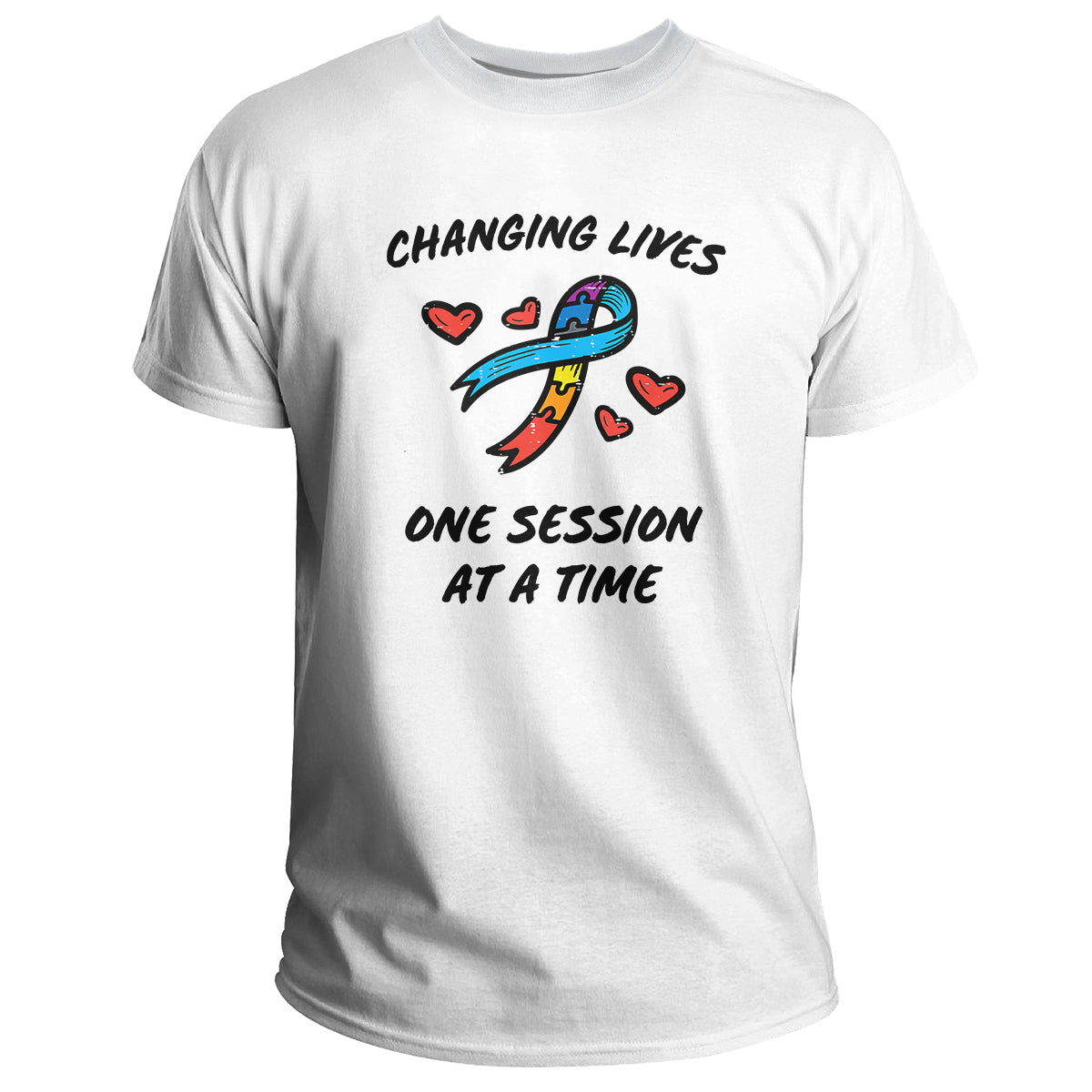 Changing Lives One Session at a Time ABA BCBA, Awareness T Shirt - Wonder Print Shop