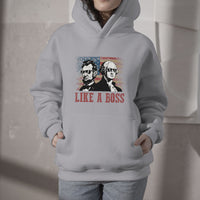 Like A Boss Presidents' Day Washington Abe Lincoln Hoodie - Wonder Print Shop