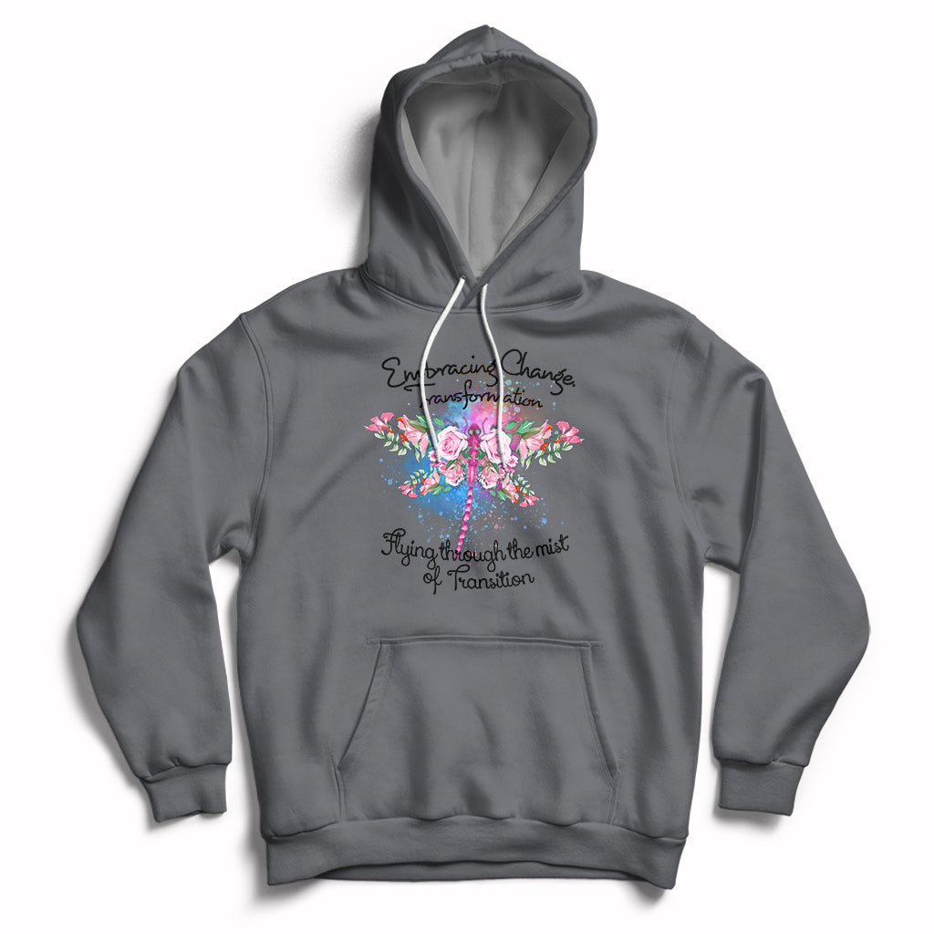 Embracing Change Transformation Flying Transition Dragonfly Spiritual Inspirational Hoodie - Wonder Print Shop