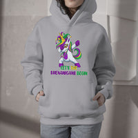Let The Shenanigans Begin Mardi Gras Costume Carnival Mask Cute Dabbing Unicorn Hoodie - Wonder Print Shop
