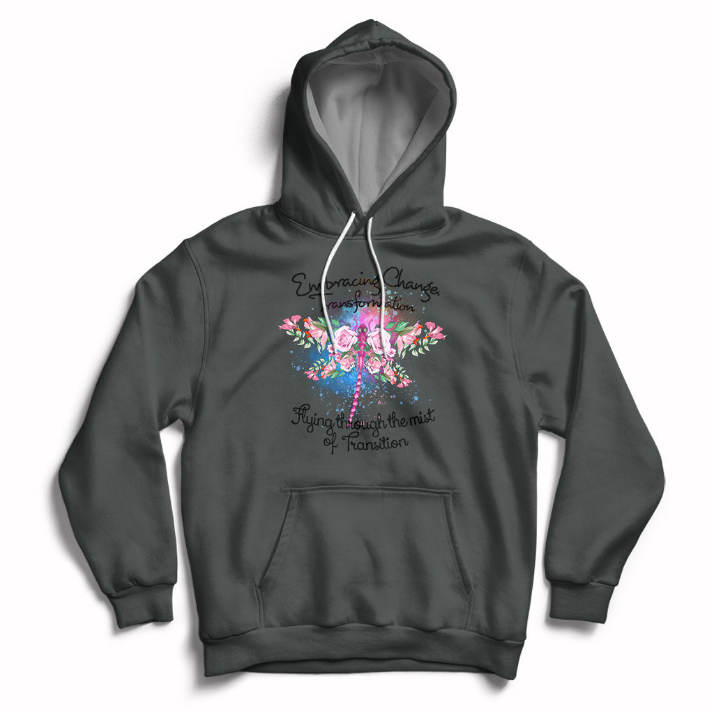 Embracing Change Transformation Flying Transition Dragonfly Spiritual Inspirational Hoodie - Wonder Print Shop