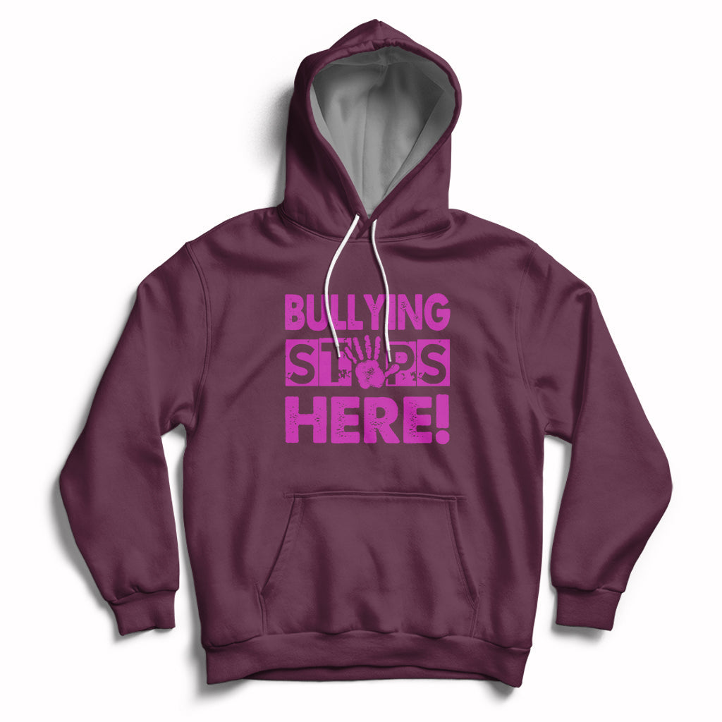 Bullying Stops Here Anti Bullying Pink Day Stand Up To Bullies Colorful Hoodie - Wonder Print Shop