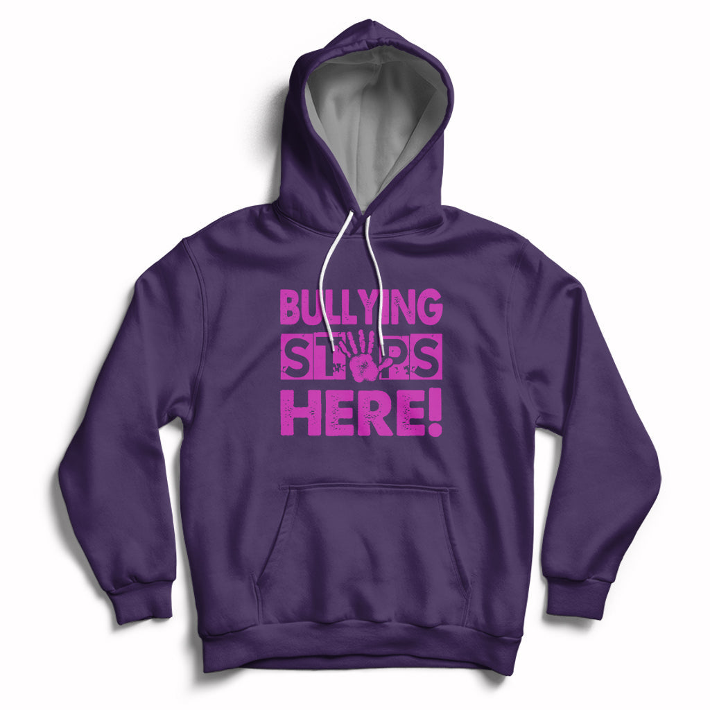 Bullying Stops Here Anti Bullying Pink Day Stand Up To Bullies Colorful Hoodie - Wonder Print Shop