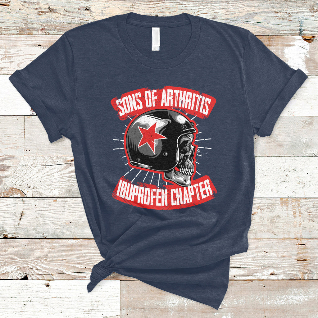 Sons Of Arthritis Ibuprofen Chapter Funny Biker Skull Helmet T-Shirt - Wonder Print Shop