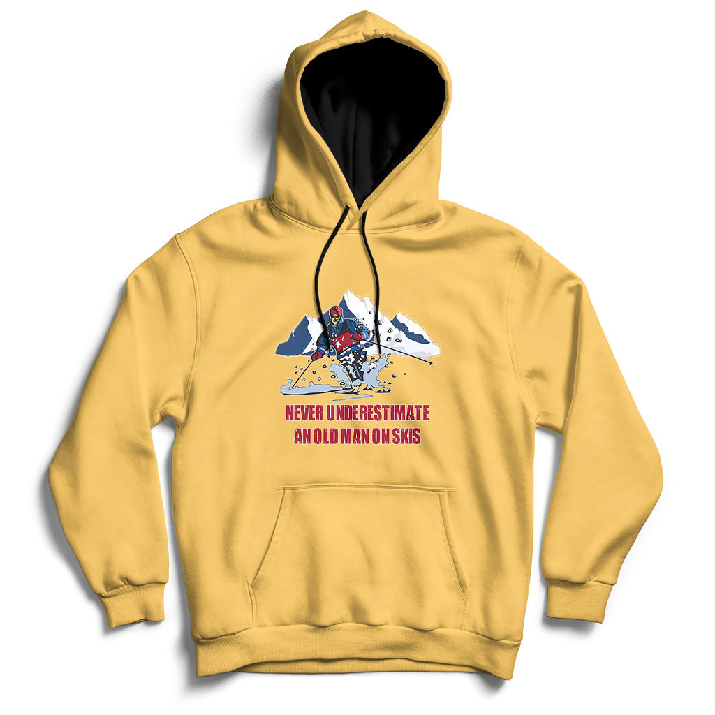 Never Underestimate An Old Man On Skis Funny Skiing Skier Hoodie - Wonder Print Shop