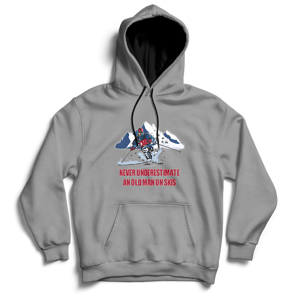 Never Underestimate An Old Man On Skis Funny Skiing Skier Hoodie - Wonder Print Shop