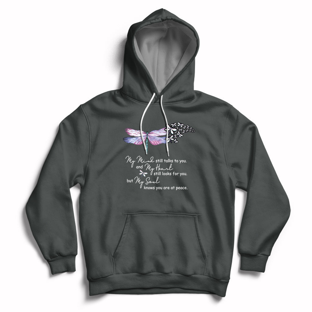 Dragonflies My Mind Talks To You My Heart Looks For You Hoodie - Wonder Print Shop