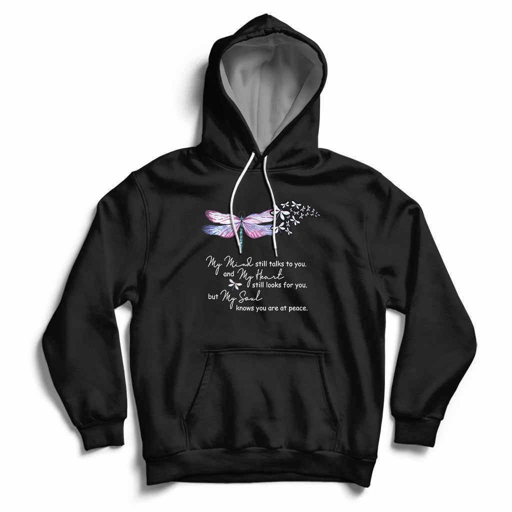 Dragonflies My Mind Talks To You My Heart Looks For You Hoodie - Wonder Print Shop