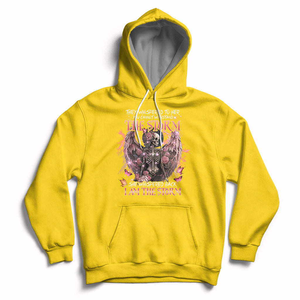 Daisy yellow skeleton fairy skull graphic hoodie with front pocket and pullover hood