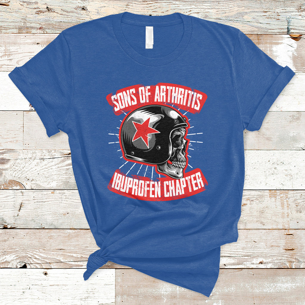 Sons Of Arthritis Ibuprofen Chapter Funny Biker Skull Helmet T-Shirt - Wonder Print Shop