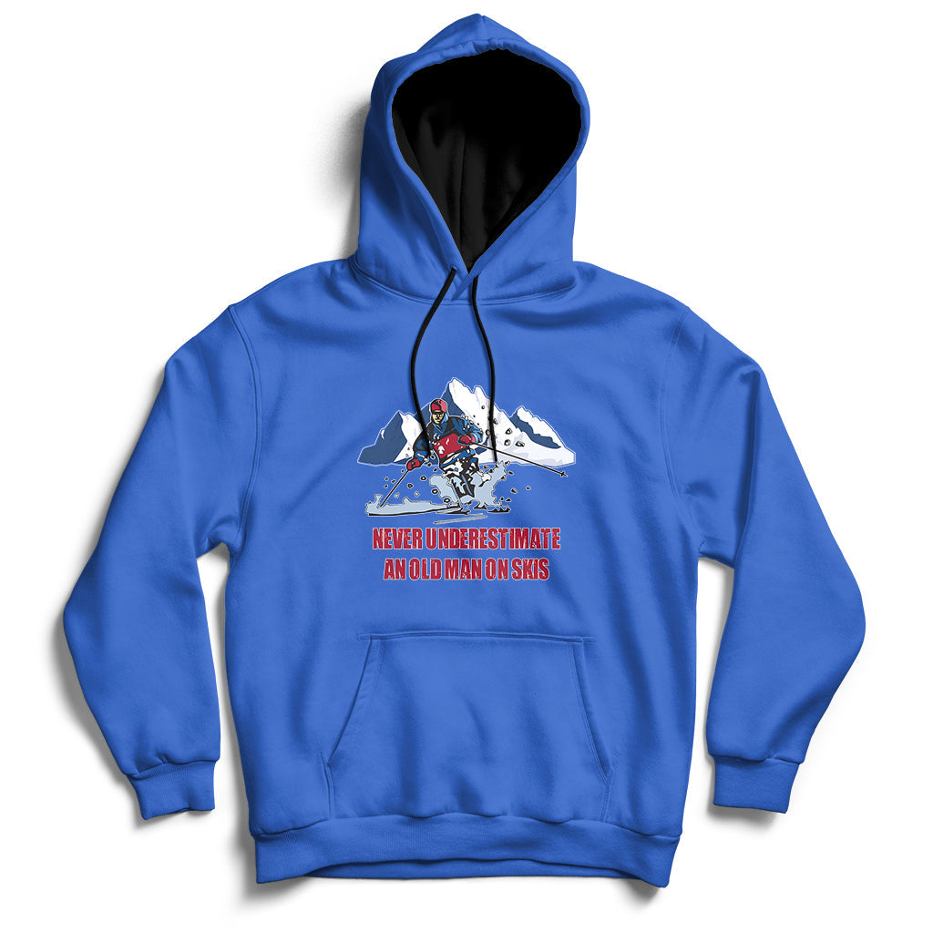 Never Underestimate An Old Man On Skis Funny Skiing Skier Hoodie - Wonder Print Shop