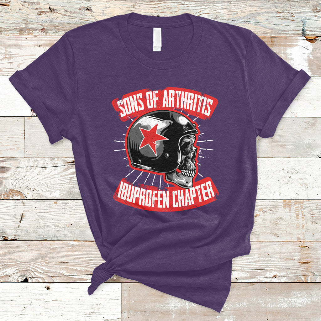 Sons Of Arthritis Ibuprofen Chapter Funny Biker Skull Helmet T-Shirt - Wonder Print Shop