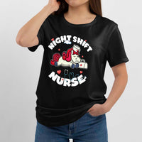 Night Shift Nurse Funny Nurse Unicorn Stethoscope, Nurse T Shirt - Wonder Print Shop