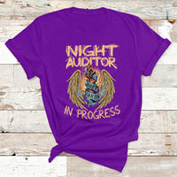 Night Auditor Work Hard In Progress T Shirt - Wonder Print Shop