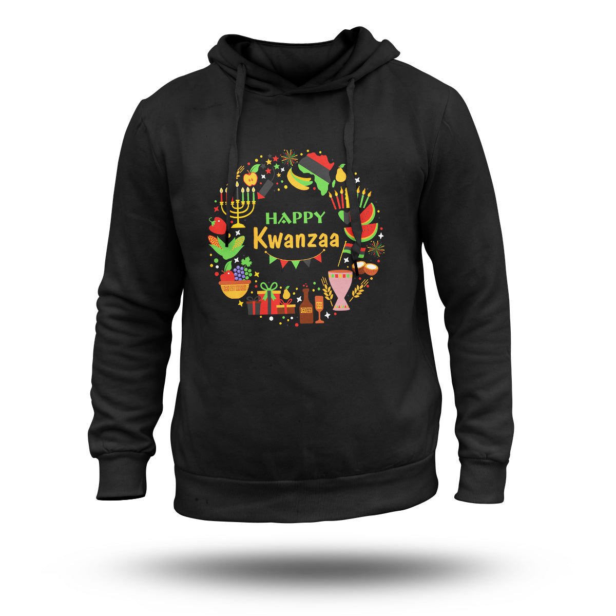 Happy Kwanzaa Kinara Candles African American Holiday, Kwanzaa Holiday Hoodie - Wonder Print Shop