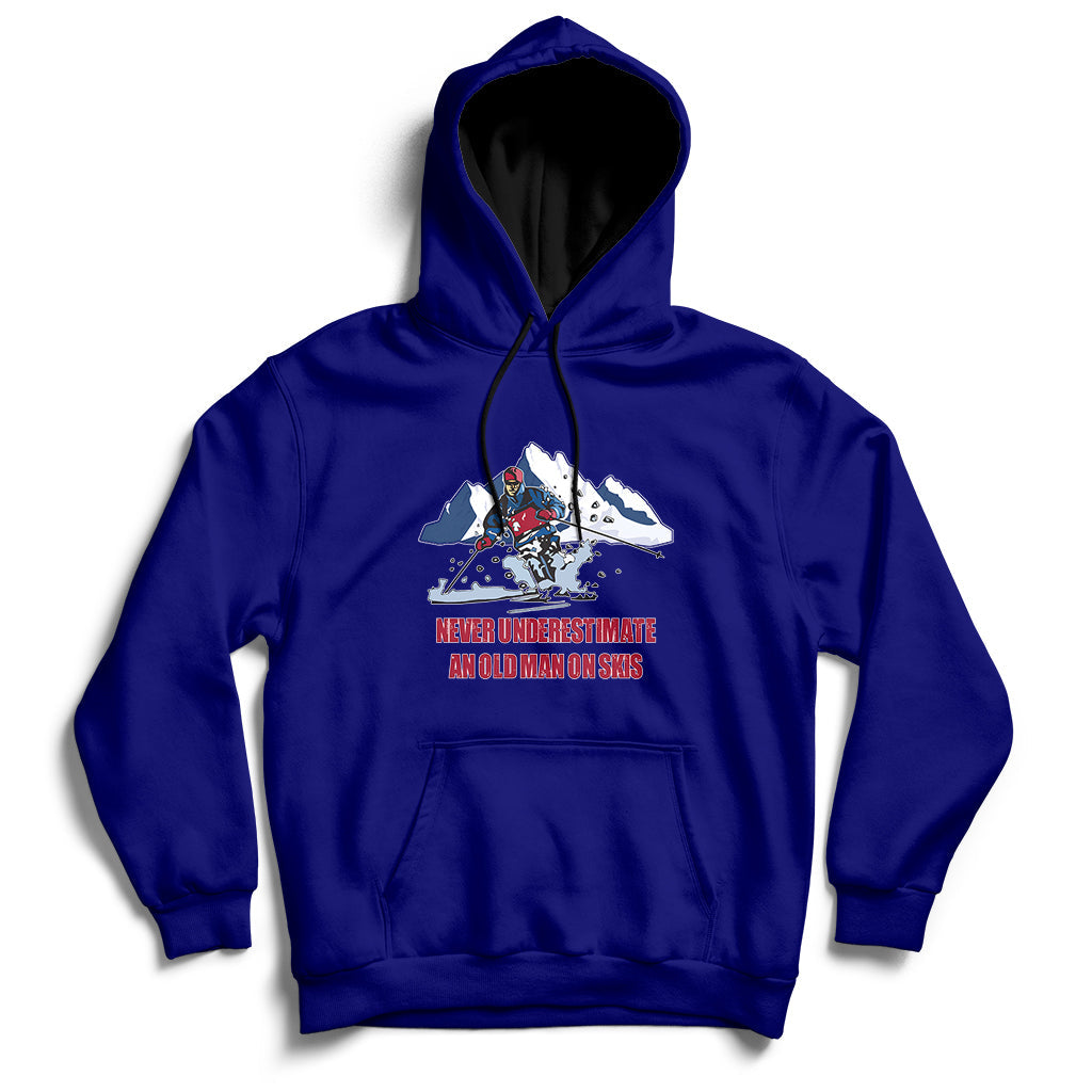 Never Underestimate An Old Man On Skis Funny Skiing Skier Hoodie - Wonder Print Shop