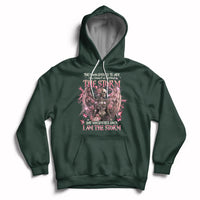 Forest green skeleton fairy skull graphic hoodie with front pocket and pullover hood