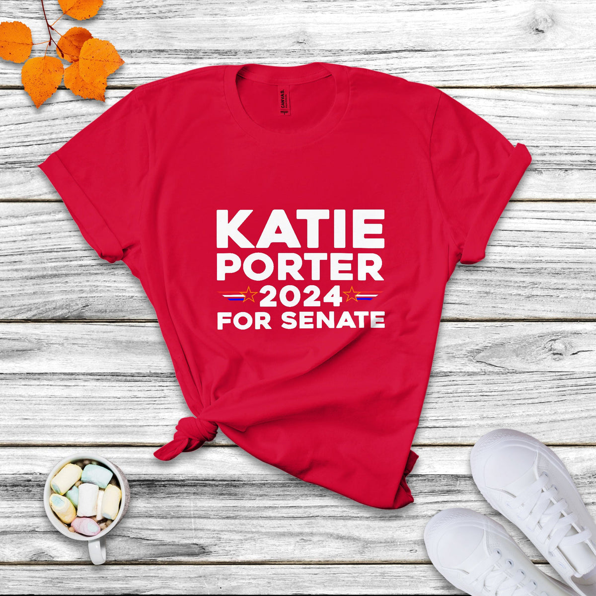 Katie Porter 2024 For US Senate California Democrat Senator - White T Shirt - Wonder Print Shop