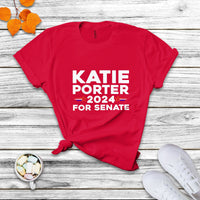 Katie Porter 2024 For US Senate California Democrat Senator - White T Shirt - Wonder Print Shop