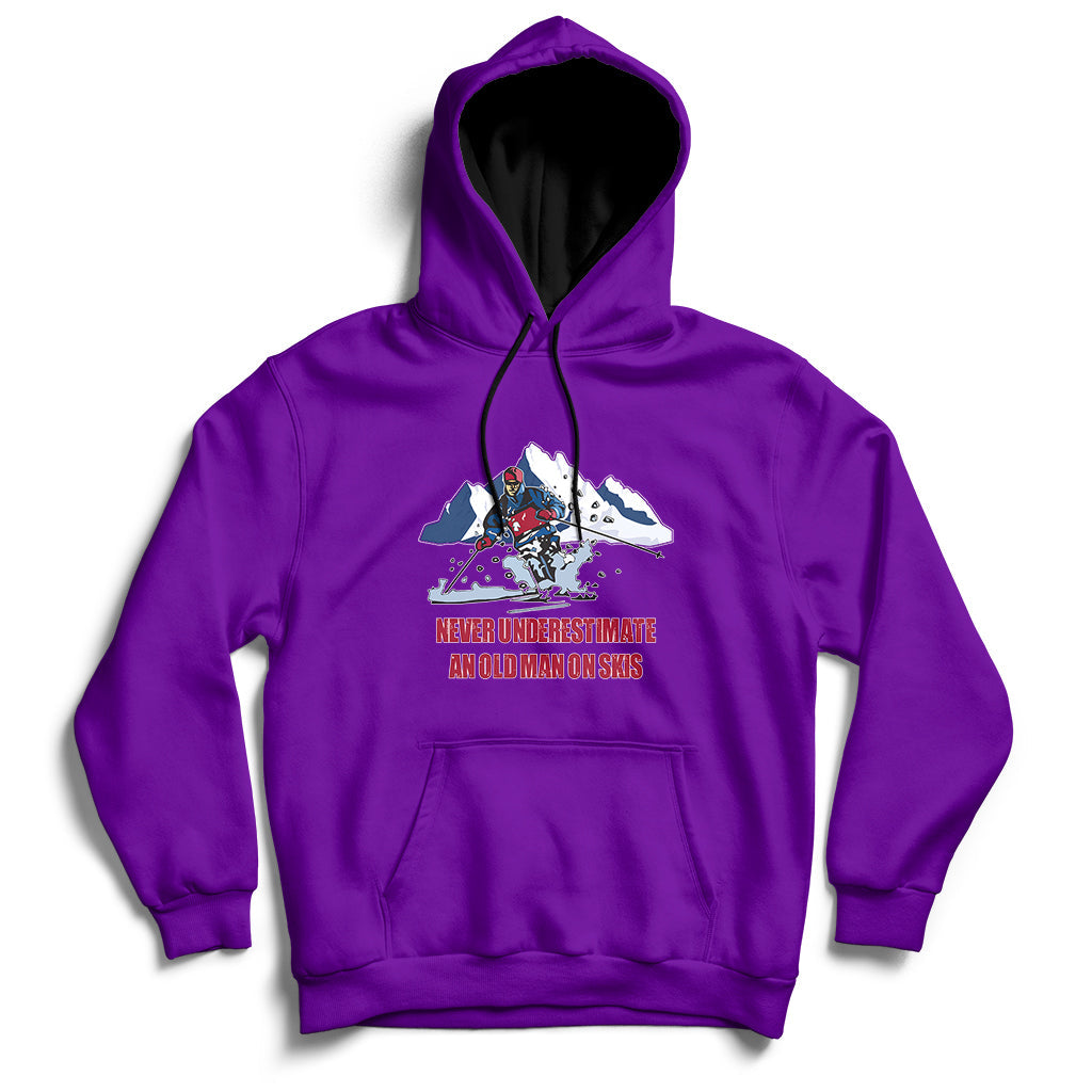 Never Underestimate An Old Man On Skis Funny Skiing Skier Hoodie - Wonder Print Shop