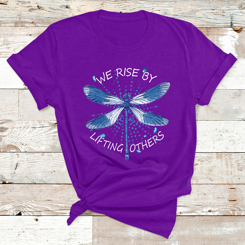 Dragonfly T Shirt Dragonfly Lover We Rise By Lifting Others Inspirational - Wonder Print Shop