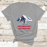 Never Underestimate An Old Man On Skis Funny Skiing Skier T Shirt - Wonder Print Shop