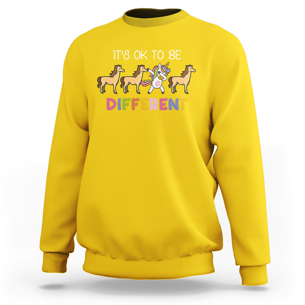 Autism Awareness Acceptance It's Ok To Be Different Unicorn Sweatshirt - Wonder Print Shop