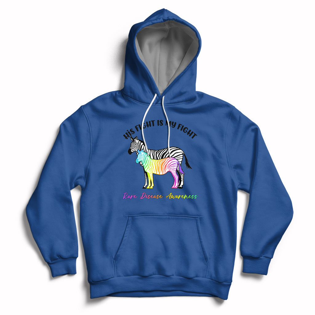 Royal blue zebra graphic pullover hoodie with drawstring hood and front kangaroo pocket