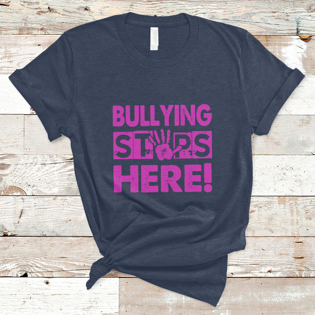 Bullying Stops Here Anti Bullying Pink Day Stand Up To Bullies Colorful T Shirt - Wonder Print Shop