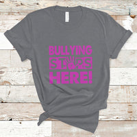 Bullying Stops Here Anti Bullying Pink Day Stand Up To Bullies Colorful T Shirt - Wonder Print Shop