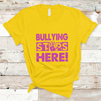 Bullying Stops Here Anti Bullying Pink Day Stand Up To Bullies Colorful T Shirt - Wonder Print Shop