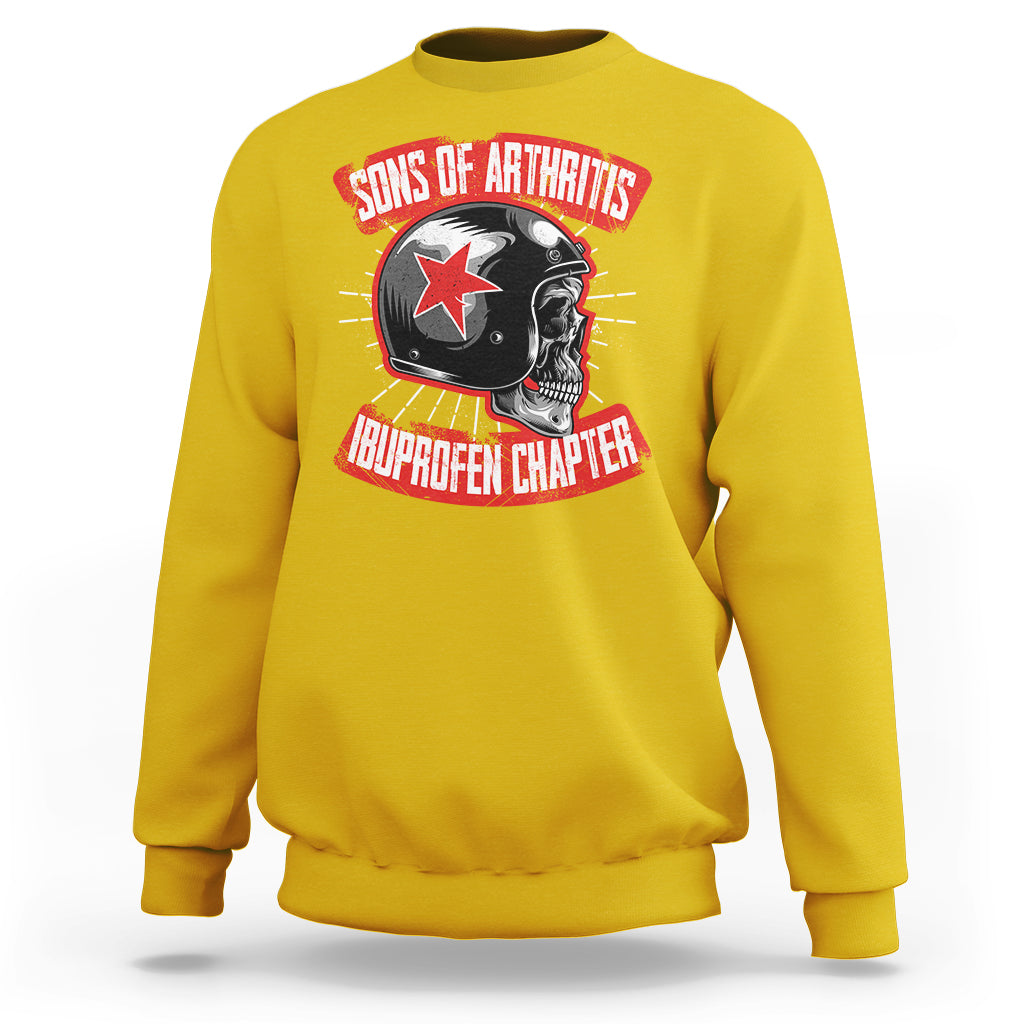 Sons Of Arthritis Ibuprofen Chapter Funny Biker Skull Helmet Sweatshirt - Wonder Print Shop
