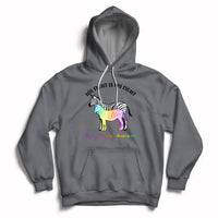Charcoal gray zebra graphic pullover hoodie with drawstring hood and front kangaroo pocket