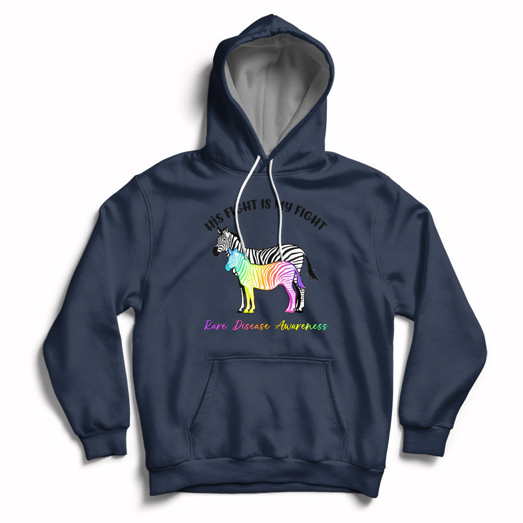 Navy zebra graphic pullover hoodie with drawstring hood and front kangaroo pocket