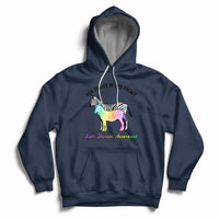 Navy zebra graphic pullover hoodie with drawstring hood and front kangaroo pocket