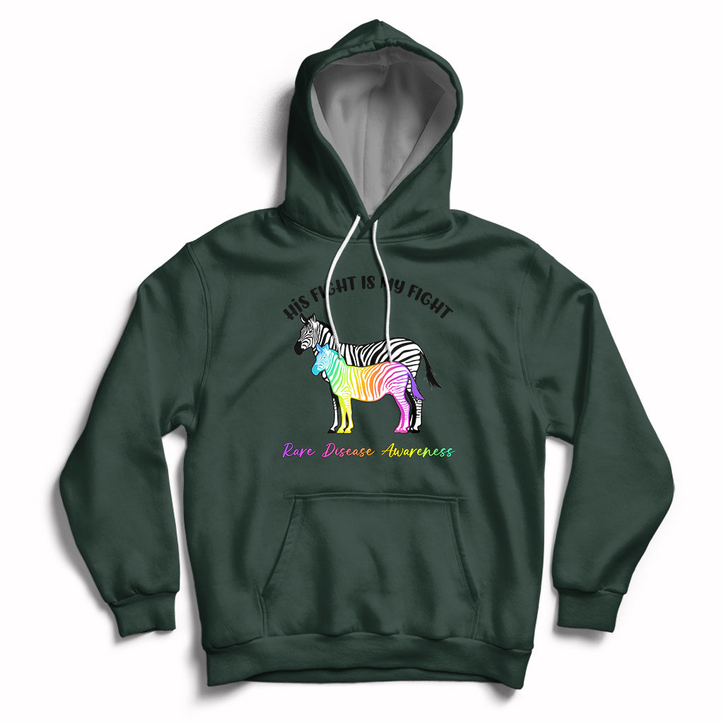 Forest green zebra graphic pullover hoodie with drawstring hood and front kangaroo pocket