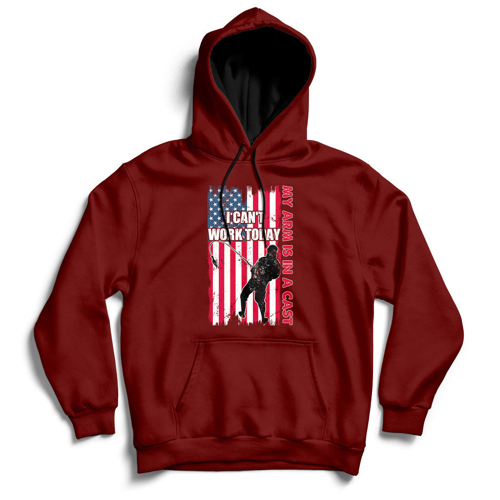 Fisherman I Can't Work Today My Arm Is In A Cast Funny Gift Hoodie - Wonder Print Shop