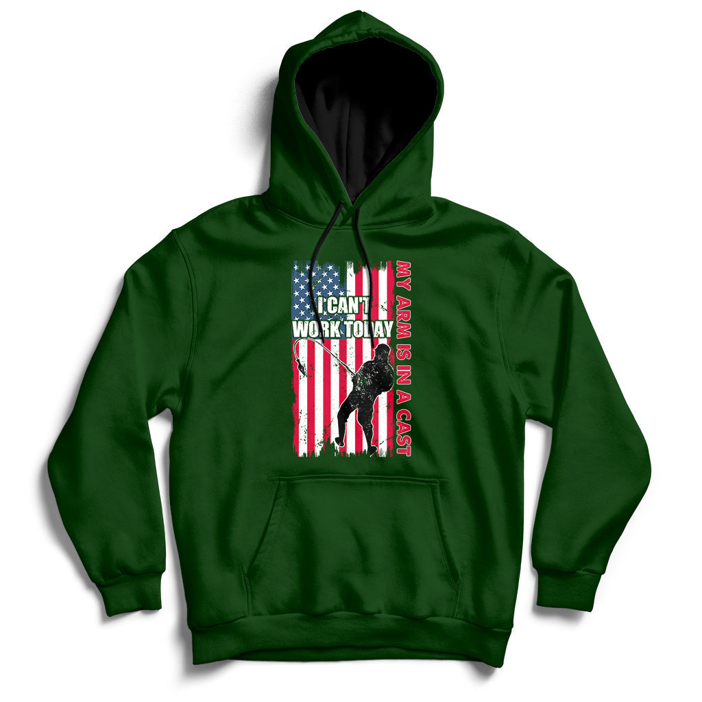 Fisherman I Can't Work Today My Arm Is In A Cast Funny Gift Hoodie - Wonder Print Shop