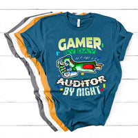 Gamer By Day Auditor By Night T Shirt - Wonder Print Shop