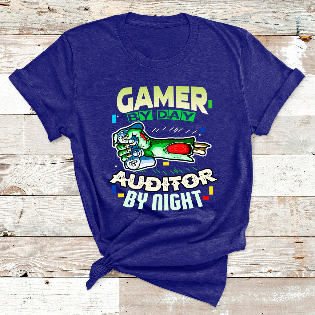 Gamer By Day Auditor By Night T Shirt - Wonder Print Shop