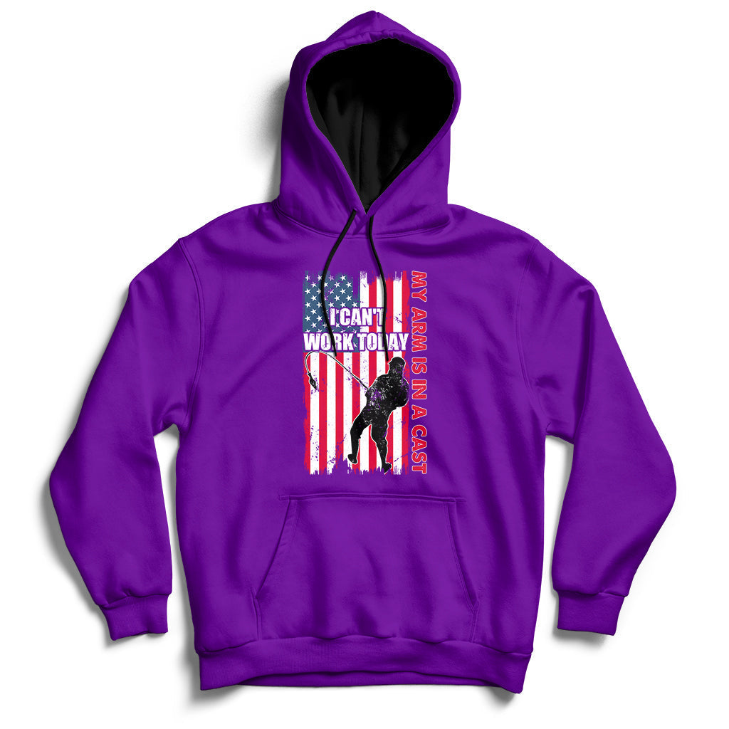 Fisherman I Can't Work Today My Arm Is In A Cast Funny Gift Hoodie - Wonder Print Shop