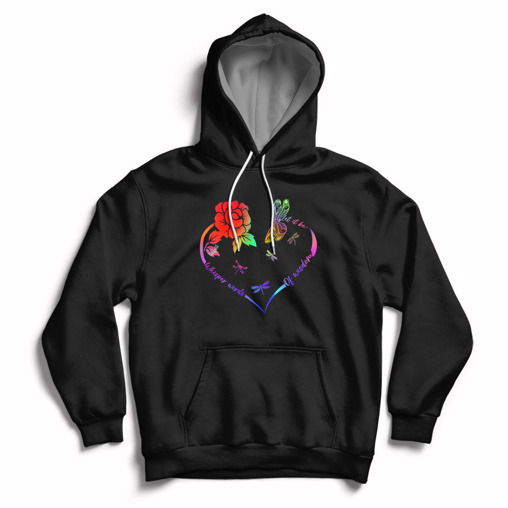 Whisper Words Of Wisdom Let It Be Spiritual Dragonflies Hoodie - Wonder Print Shop