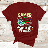 Gamer By Day Auditor By Night T Shirt - Wonder Print Shop