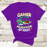 Gamer By Day Auditor By Night T Shirt - Wonder Print Shop