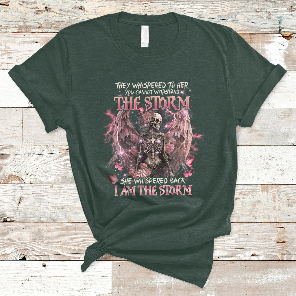 She Whispered Back I Am The Storm Skeleton Karma Fairy Skull T-Shirt - Wonder Print Shop