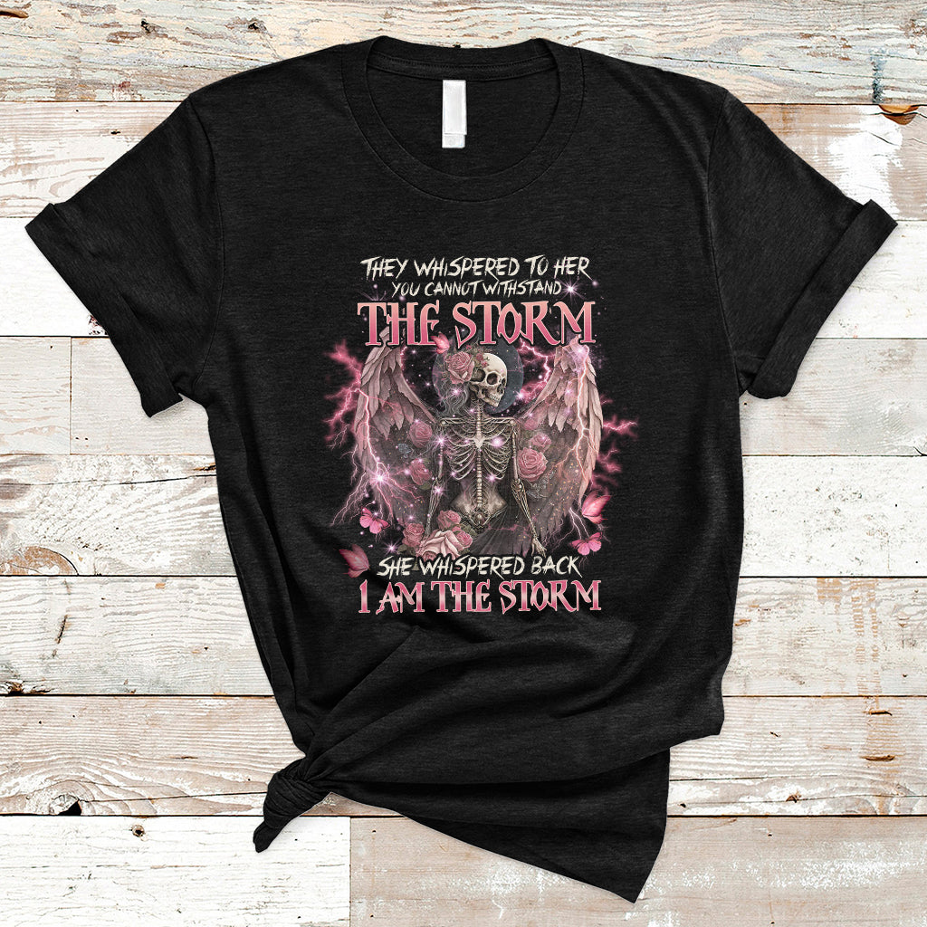 She Whispered Back I Am The Storm Skeleton Karma Fairy Skull T-Shirt - Wonder Print Shop